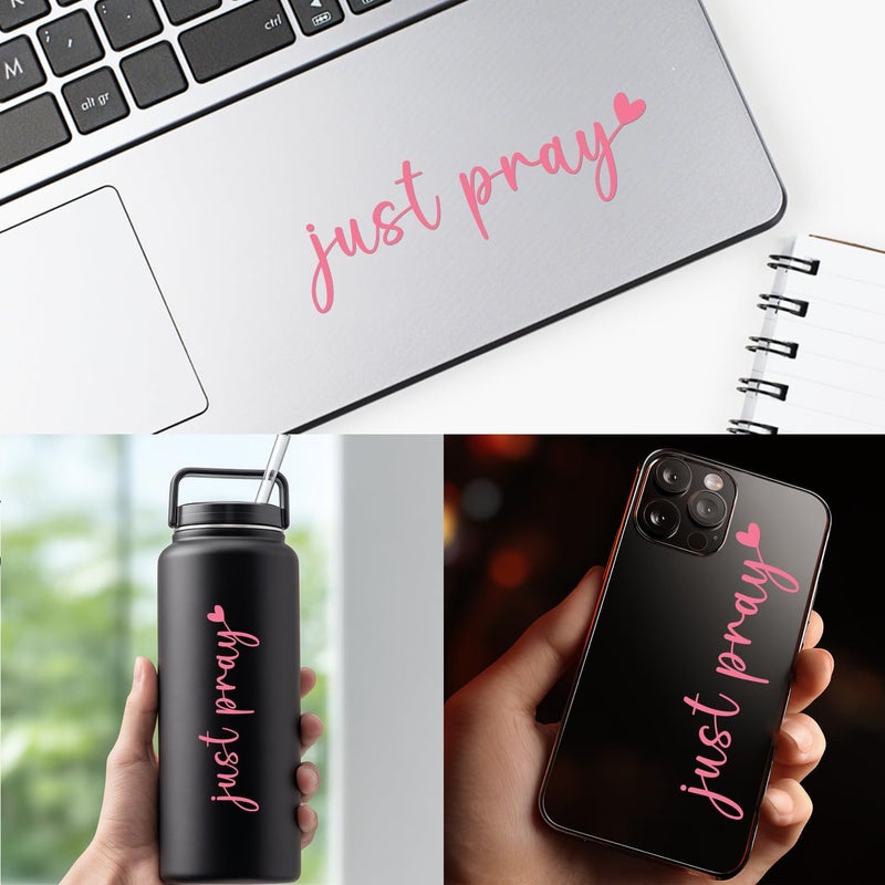 Hangwoous 3X Pink Just Pray Jesus Stickers For Cars - Vinyl Christian Sticker For Rearview Mirror, Laptop, Water Bottle - Christian, Jesus Car Decal - Religious Car Stickers And Decals - Resist Sticker For Cars - Image 4